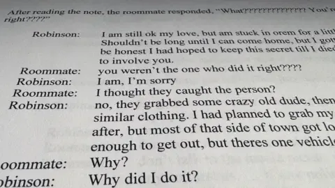 Detailed Text Thread Between Conservative Commentator Suspect and Housemate