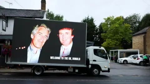 Several Arrests Carried Out Following Trump and Jeffrey Epstein Images Displayed on Royal Castle